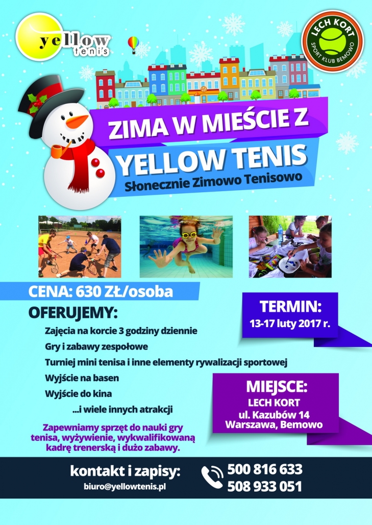 Ferie 2017 – tenisowe półkolonie dla dzieci